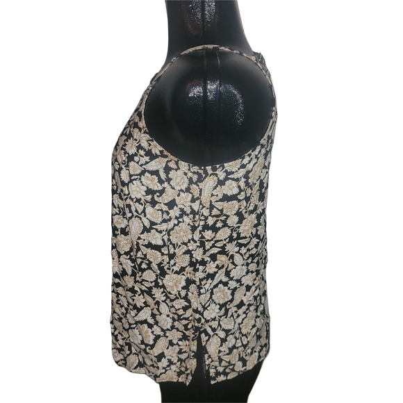 Old Navy Floral Print Black and Cream Tank Top S - Picture 4 of 6